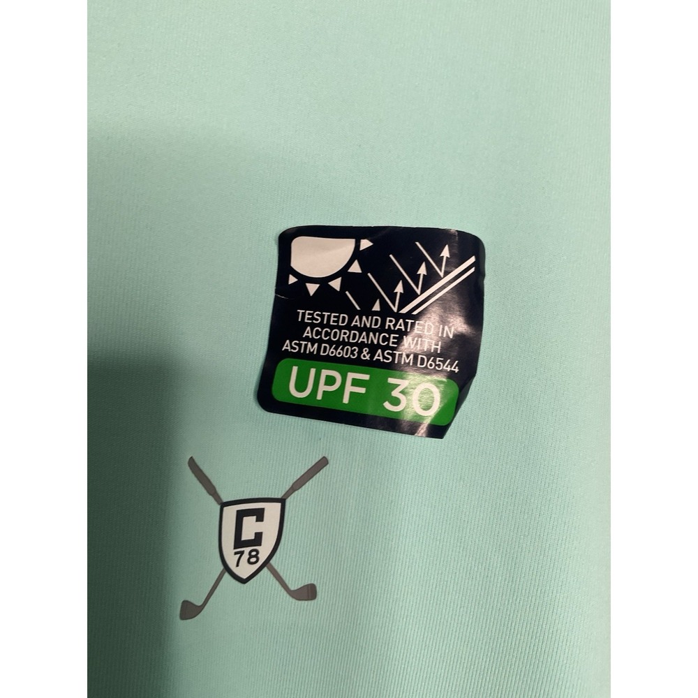 CHAPS Golf Polo Men's Size L Aruba Blue/Light Turquoise Shorts Sleeve Shirt UPF - Picture 4 of 14